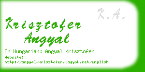 krisztofer angyal business card